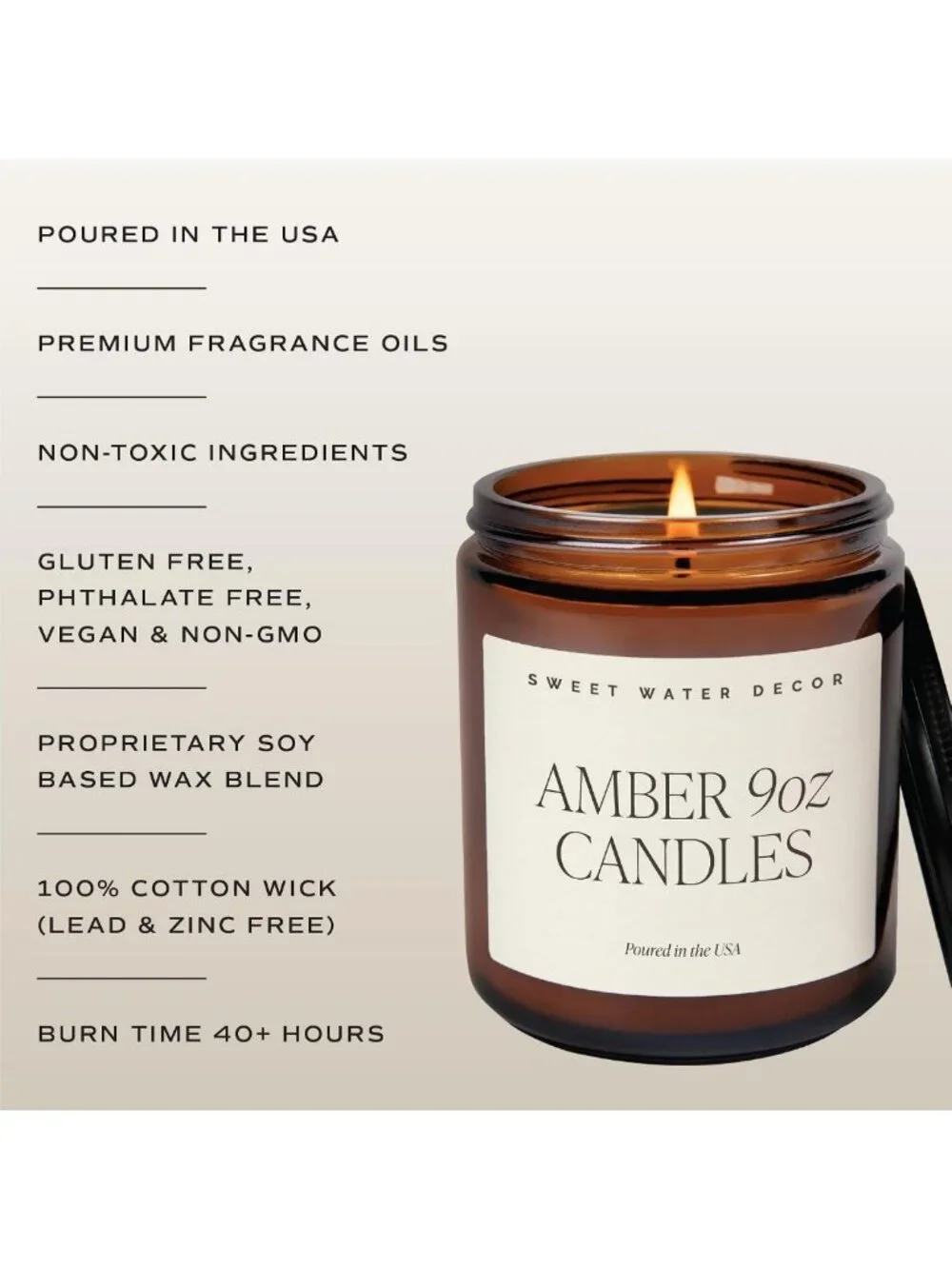 Palo Santo Patchouli Soy Candle in Amber Glass Jar - 9oz Aromatherapy Gift